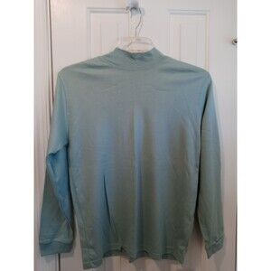 F.P. FAST PACE Vintage Women's Medium Light Green Mock Neck Pullover Top Soft